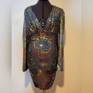 Rainbow V-neck dress size medium